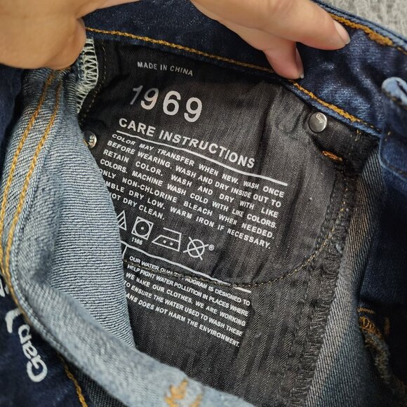 GAP Jeans Womens 27 Always Skinny Dark Blue Distressed Stretch - Picture 11 of 13